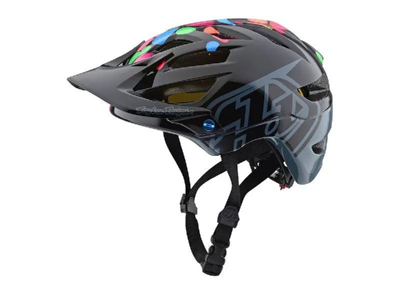 mountain bike tires for extreme terrain-Troy Lee Designs A1 MIPS Jelly Beans Helmet - Youth - Black-Gray