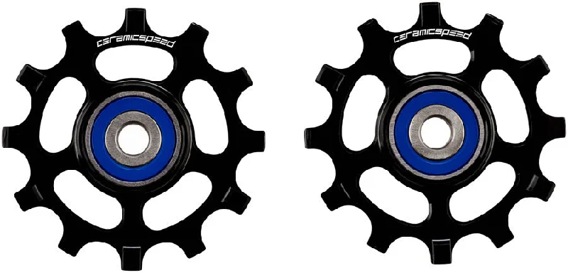 mountain bike pedals for easier riding-CeramicSpeed Pulley Wheels Shimano 11-Speed - 12 Tooth Narrow Wide Coated Races Alloy BLK