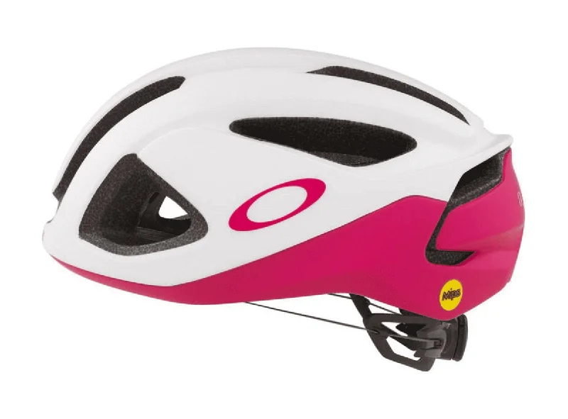 mountain bike handlebars for tough rides-Oakley ARO3 Road Helmet - White-Rubine Red