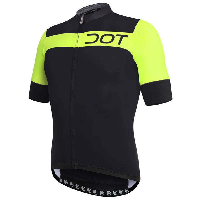 bike reflectors for visibility-Maglia DotOut Crew - Nero Giallo