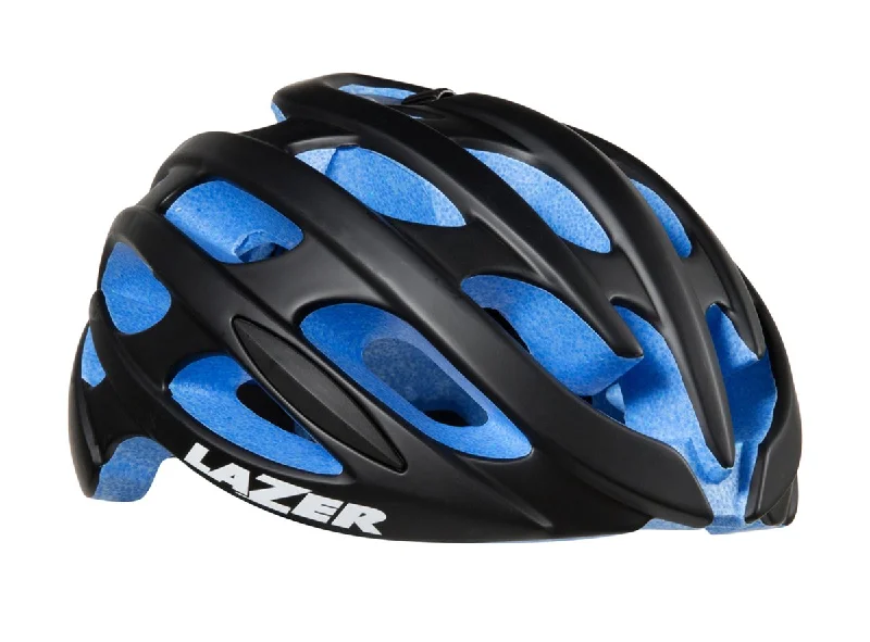 mountain bike helmets for rugged use-Lazer Blade Road Helmet - Black-Blue