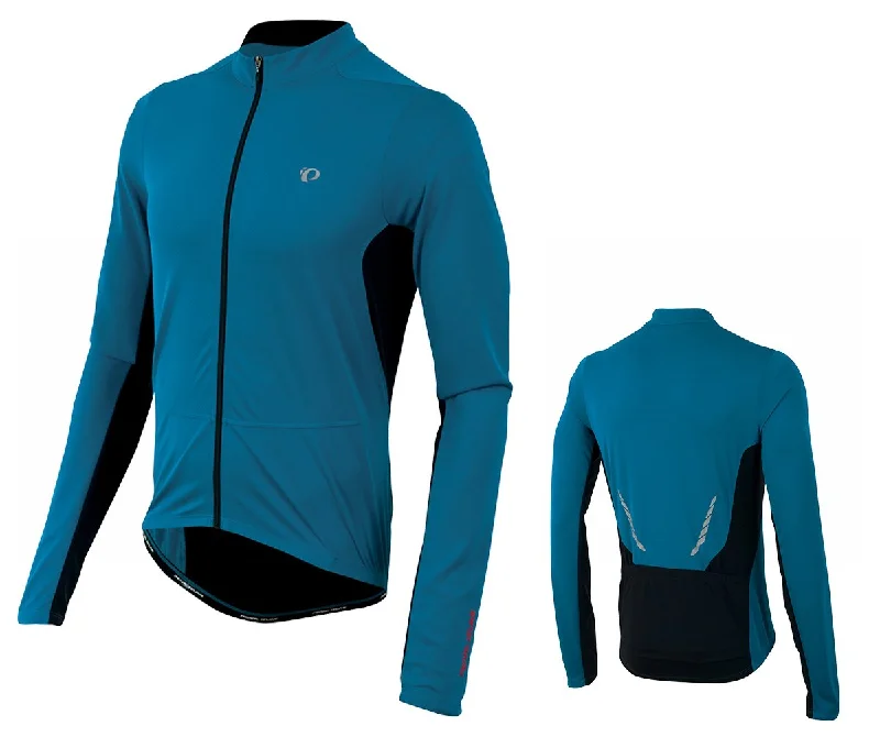 bicycle mirrors for safety-Pearl Izumi Select Attack Long Sleeve Road Jersey - Mykonos Blue-Black