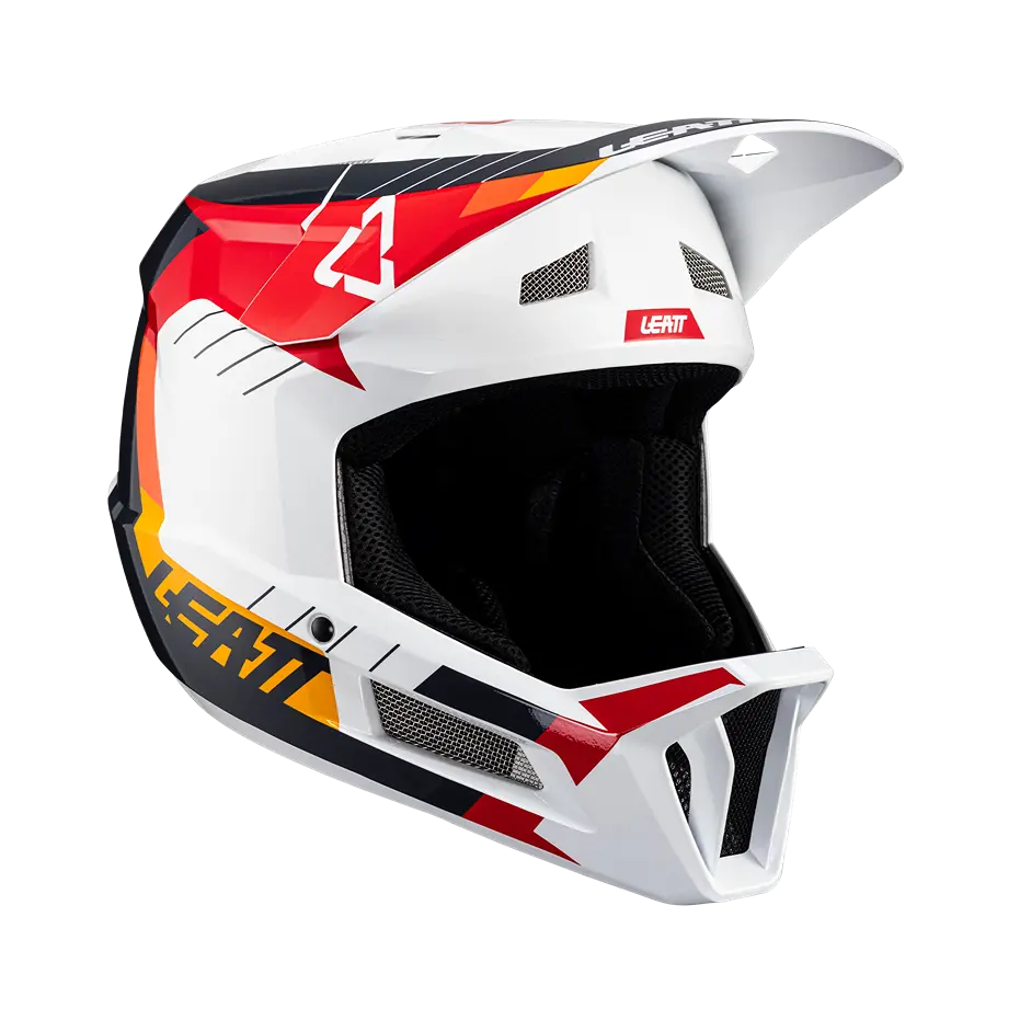 bike training wheels for kids-Leatt MTB Gravity 2.0 Full Face Helmet - White-Red - 2024