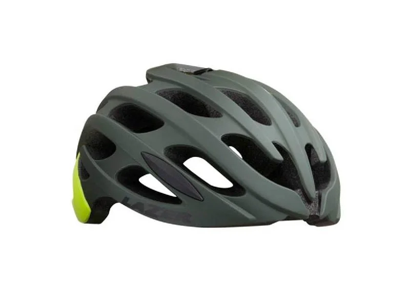 bicycle mirrors for safety-Lazer Blade+ MIPS Road Helmet - Dark Green-Yellow - 2020