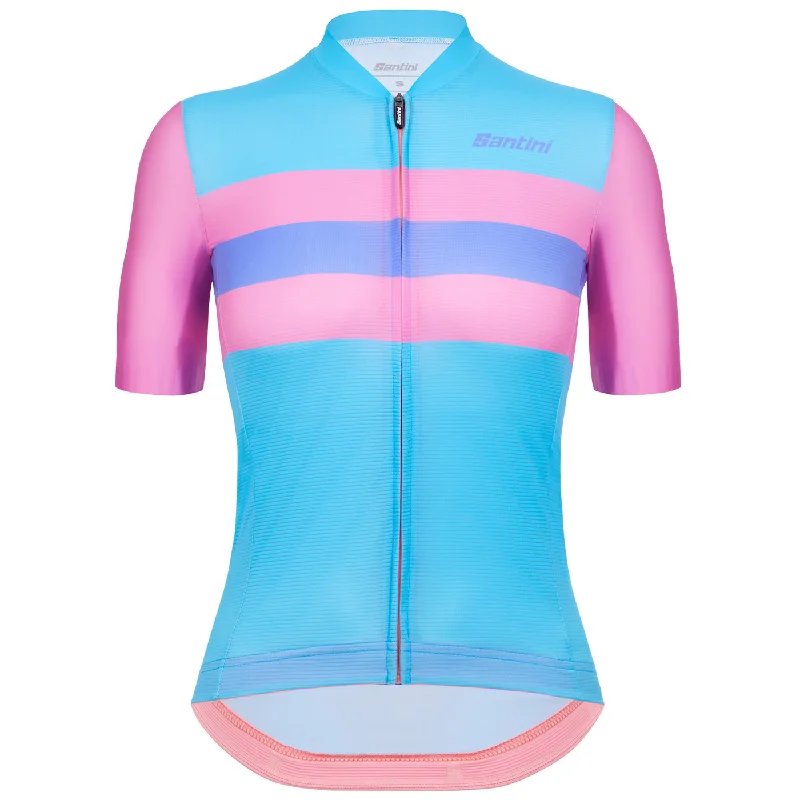 bicycle spare tubes for emergencies-Maglia donna Santini Eco Sleek Bengal - Azzurro rosa