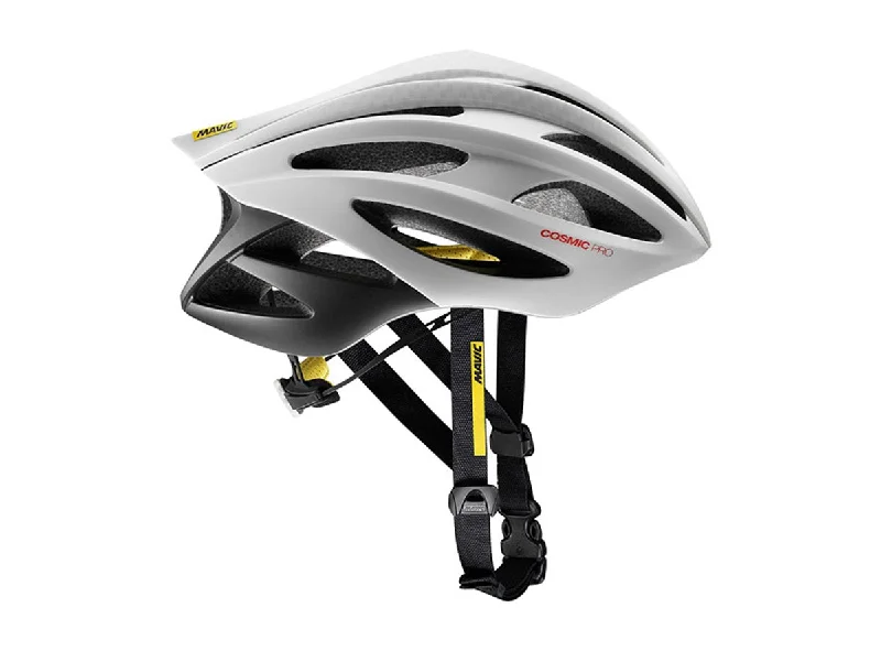 bike pedals for easy attachment-Mavic Cosmic Pro Road Helmet - White-Black