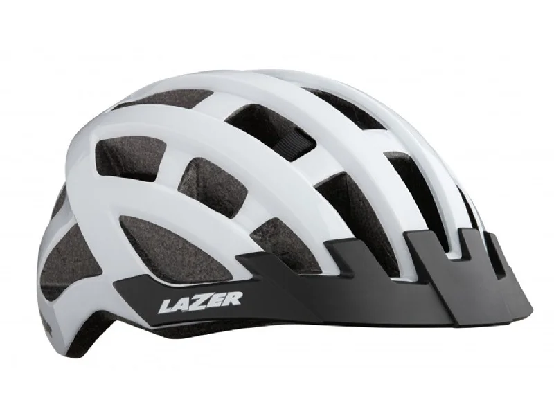 cycling gear bags for storage-Lazer Compact Commuter Helmet - White - 2020