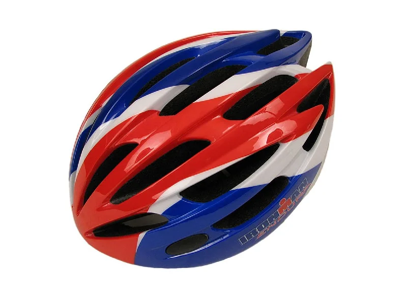 bike bags for safe gear storage-Ironman Endura Helmet - Red-White-Blue