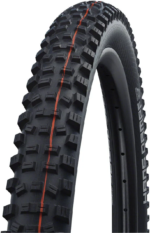 bike chain for durability-Schwalbe Hans Dampf II Addix Tire 27.5x2.60 Folding Tubeless Ready Addix Soft Super Gravity TL Easy Black