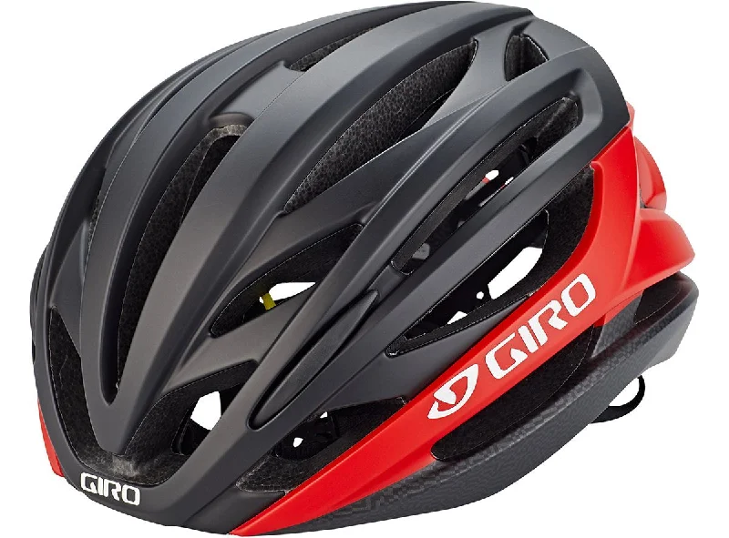 mountain bike handlebars for control-Giro Syntax MIPS Road Helmet - Matt Black-Bright Red - 2020