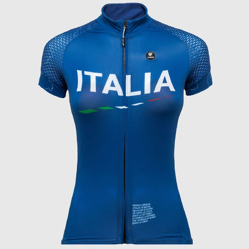 bicycle training kits for advanced cyclists-Maglia donna Pissei Sanremo Italia - Blu