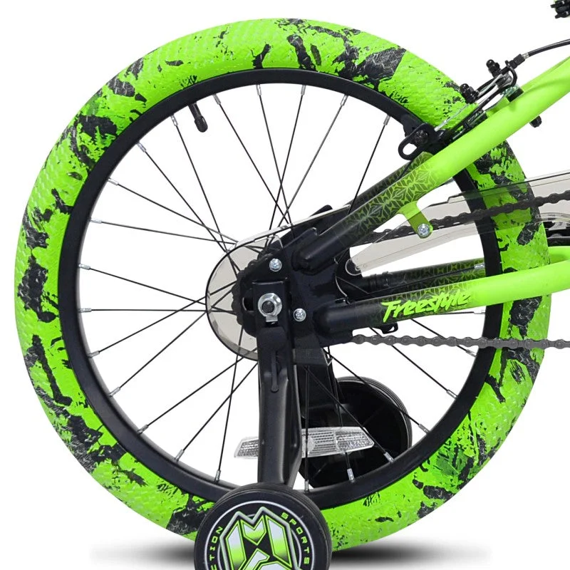 bike clothing for wet weather-18" Madd Gear MG18 Green, Replacement Rear Wheel