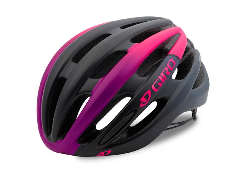 bike water holders for easy access-Giro Saga Road Helmet - Womens - Matt Black-Pink Race - 2018