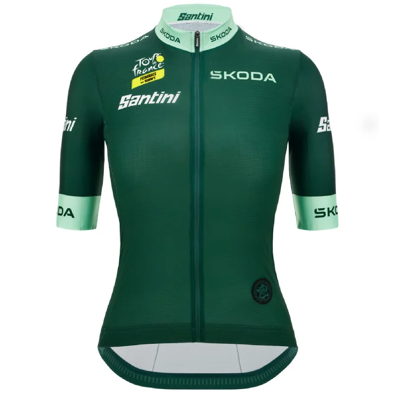 cycling helmets for enhanced protection-Maglia Santini Verde donna Tour de France 2024 Fan Line