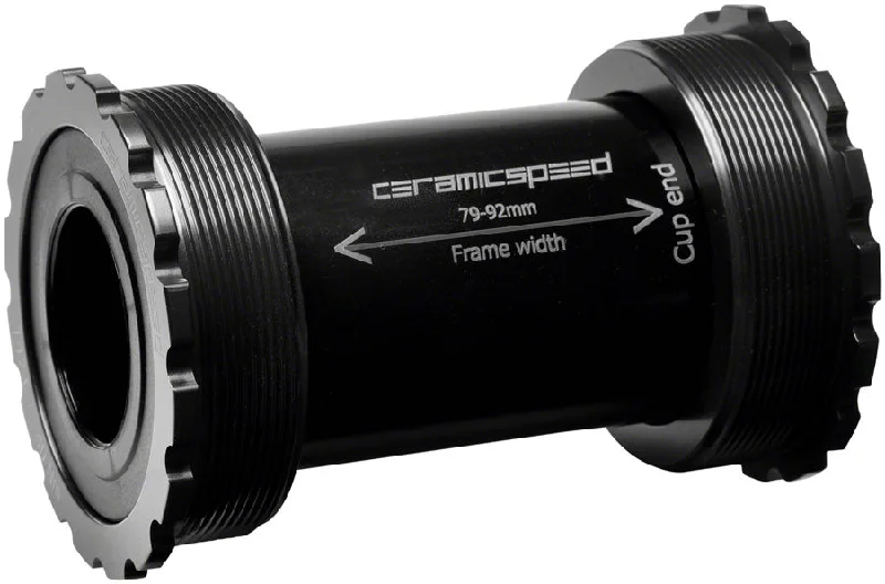 bike tools for quick roadside repairs-CeramicSpeed T47/86 Bottom Bracket - Shimano Coated Races Black