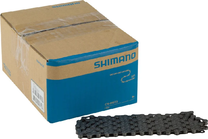 road bike reflectors for safety-Shimano CN-HG53 Chain - 9-Speed 116 Links Gray Box of 20