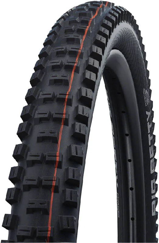 bike shoes for clipless pedals-Schwalbe Big Betty Tire - 26 x 2.4" Tubeless Folding BLK Evolution Line Addix Soft Super Trail