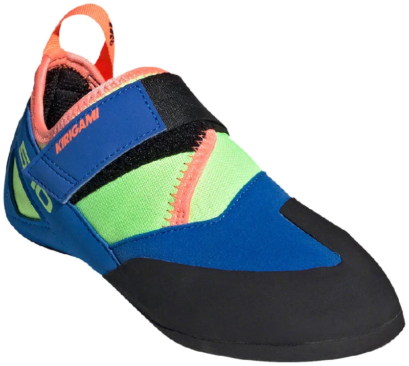 bike repair tools for road bikes-Five Ten Kirigami Kid's Climbing Shoe - Glory Blue/Signal Coral/Signal Green