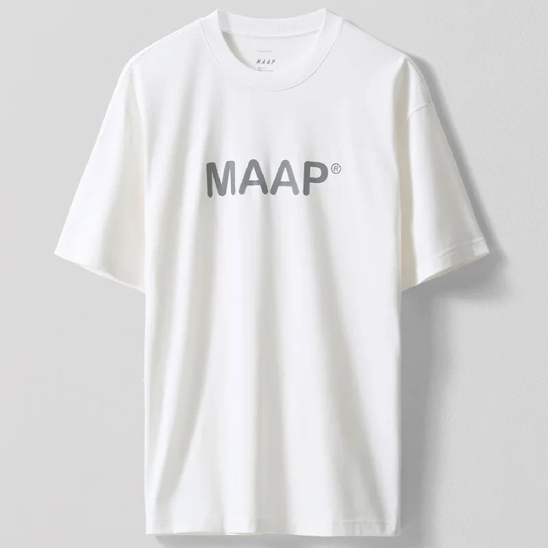 mountain bike clothing for durability-T-Shirt Maap Essentials Text - Bianco