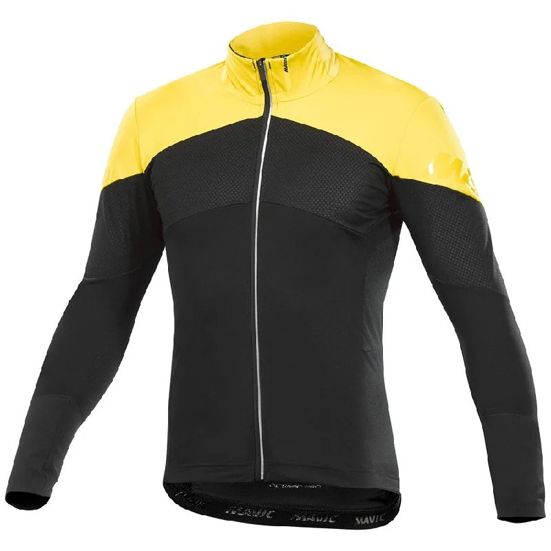 cycling bib shorts for support-Maglia ML Mavic Cosmic Pro Wind - Nero Giallo