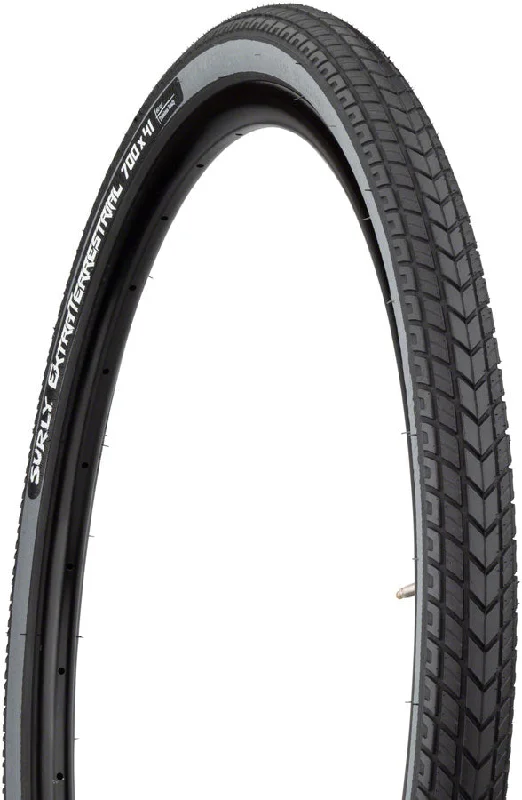 bicycle repair manuals for beginners-Surly ExtraTerrestrial Tire - 700 x 41 Tubeless Folding Black/Slate 60tpi