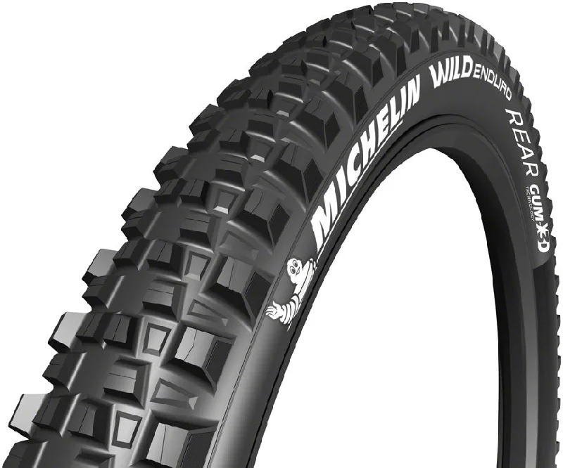 bike accessories for convenience-Michelin E-Wild Rear Gum-X TS TLR 27.5X2.80 Black