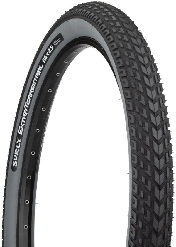 mountain bike tires for traction-Surly ExtraTerrestrial Tire - 26 x 2.5 Tubeless Folding Black/Slate 60tpi