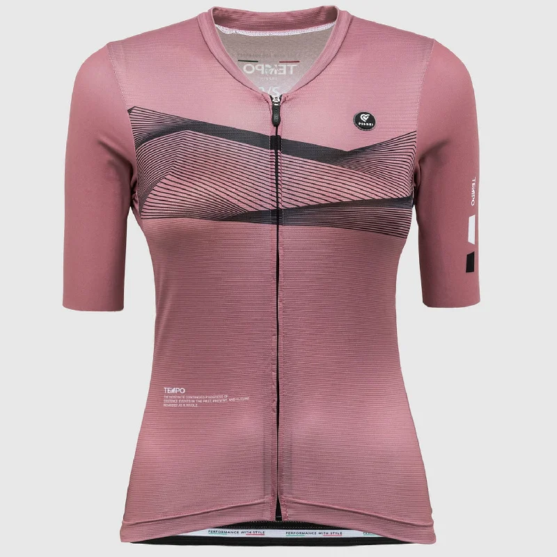 bike maintenance supplies for home use-Maglia donna Pissei Tempo - Rosa scuro