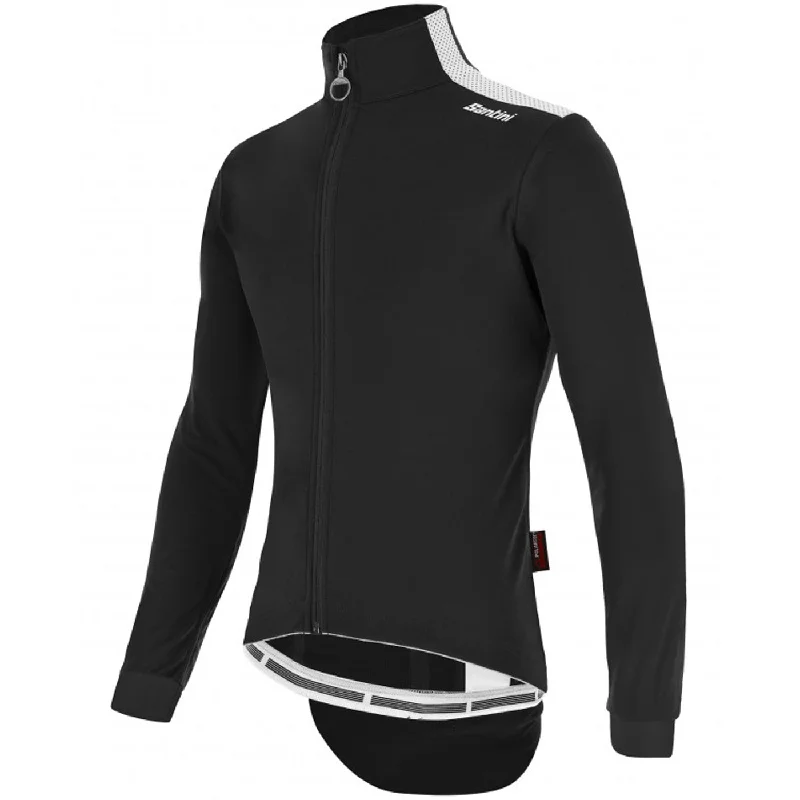 cycling rain gear for wet weather-Giacca Santini Vega Multi - Nero bianco