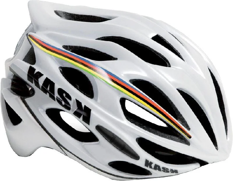 bike water bottles for hot days-Kask Mojito Iride Road Helmet - Iride White