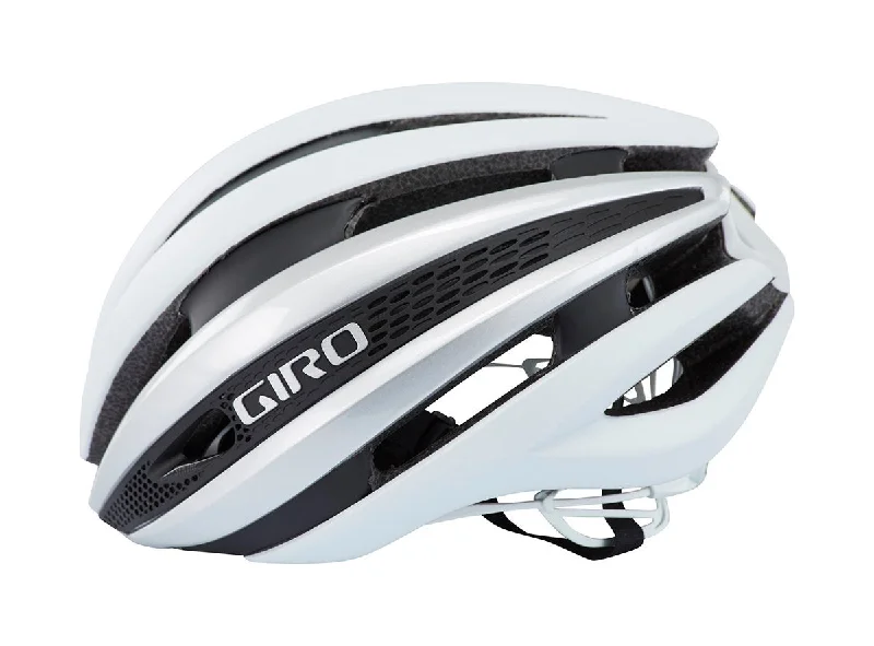 cycling shorts for ultra-long rides-Giro Synthe Road Helmet - Matt White-Silver