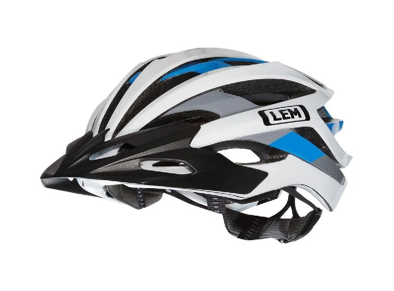 bike rear racks for extra storage-LEM Gavia Road Bike Helmet - Blue-White