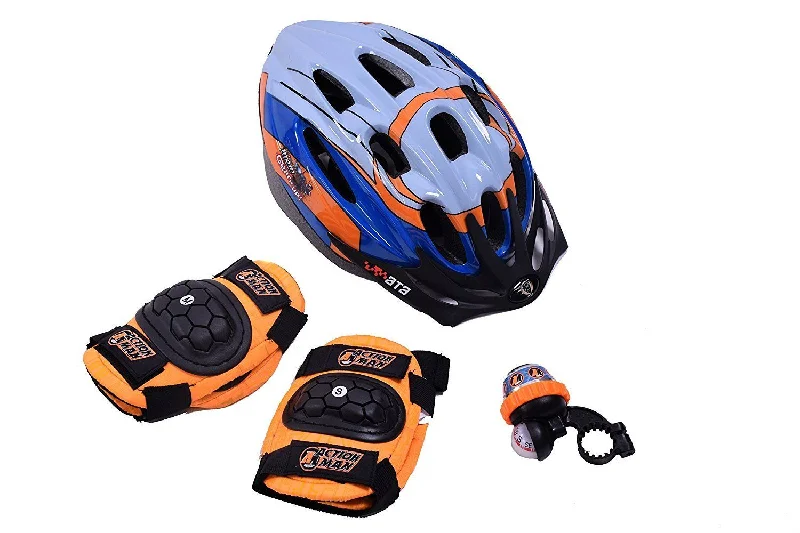 bike tools for everyday use-ACTION MAN BOY IDEAL GIFT SET FOR BIKE SCOOTER AND SKATE RIDERS HELMET PADS BELL