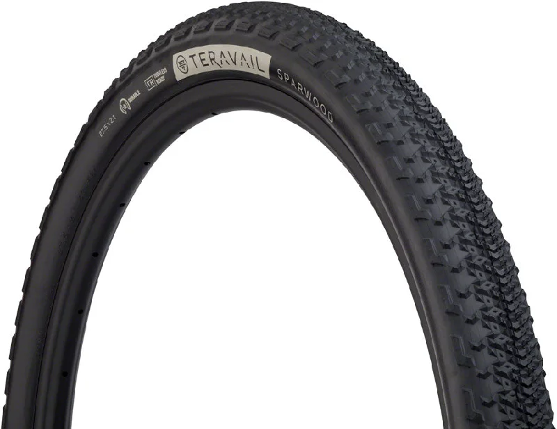 bike tires for puncture resistance-Teravail Sparwood Tire - 27.5 x 2.1 Tubeless Folding BLK Durable Fast Compound