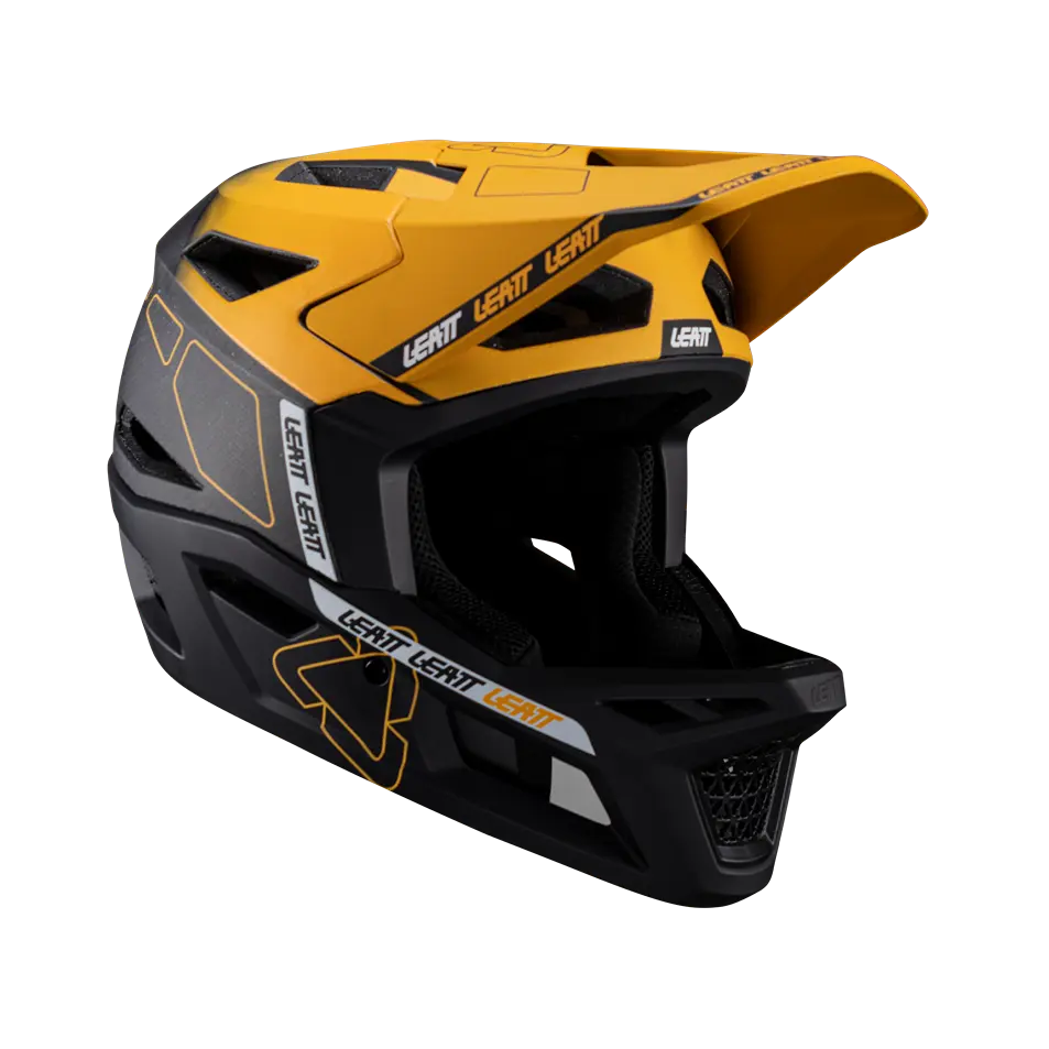 bicycle lights for better night visibility-Leatt MTB Gravity 6.0 Carbon Full Face Helmet - Gold - 2024