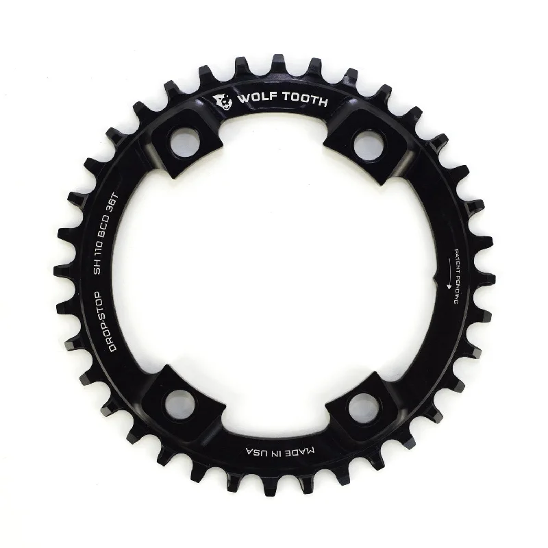 bicycle chain lube for smoother rides-WOLF TOOTH Drop Stop Chainring Shimano 4arm CX