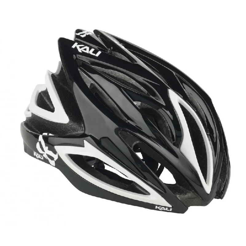 mountain bike brakes for safe stops-Kali Phenom Road Helmet - Black-Vanilla white