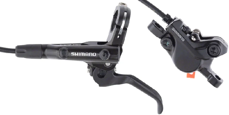 mountain bike pedals for grip-Shimano BR-MT500 Disc Brake BL-MT501 Lever - Front Hydraulic 2-Piston Post Mount BLK