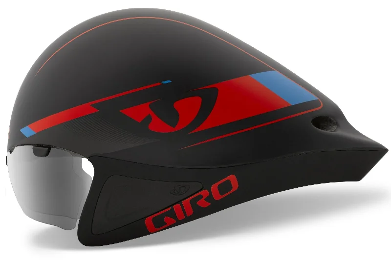 mountain bike tool kits for all-inclusive repairs-Giro Selector Time Trial Helmet - Matt Black-Glowing Red-Blue