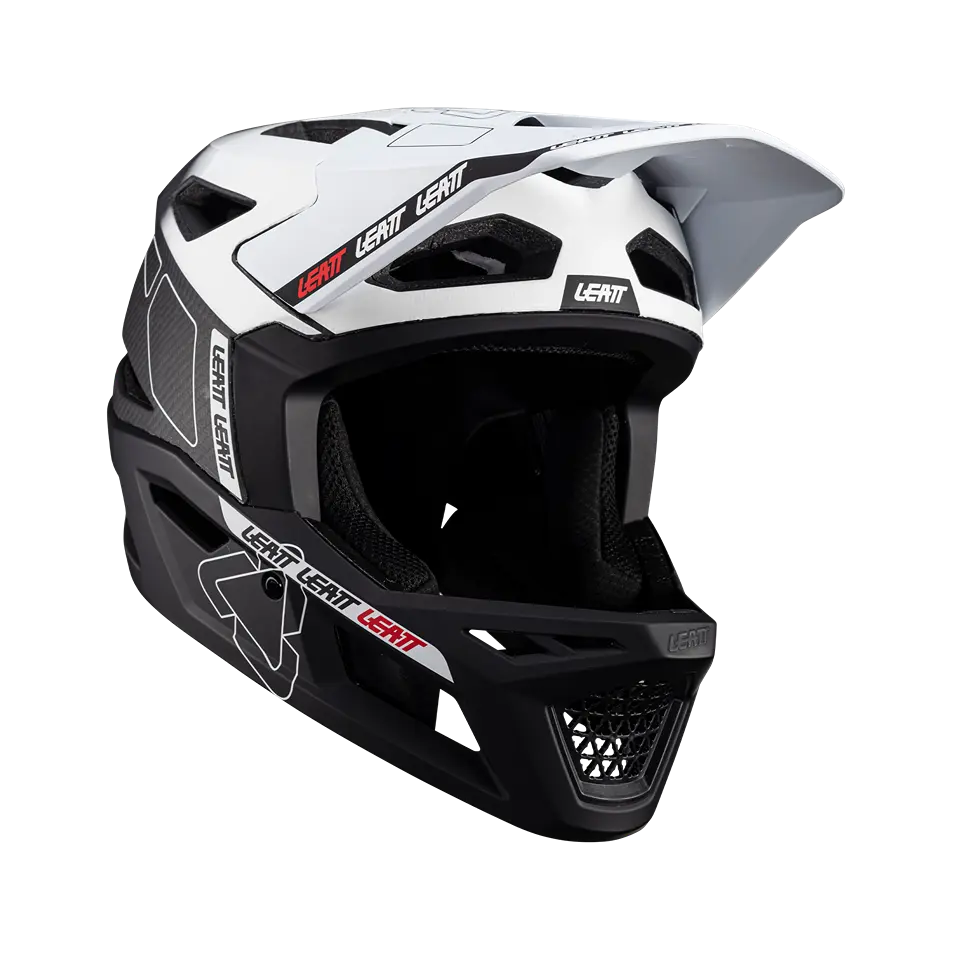 mountain bike hydration systems for long rides-Leatt MTB Gravity 6.0 Carbon Full Face Helmet - White - 2024