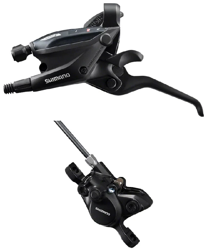 cycling ear protection for windy rides-Shimano ST-EF505 EZ Fire Plus Shift/Brake Lever BR-MT200 Disc Brake Caliper - Left/Front 3x Shift 2-Piston BLK