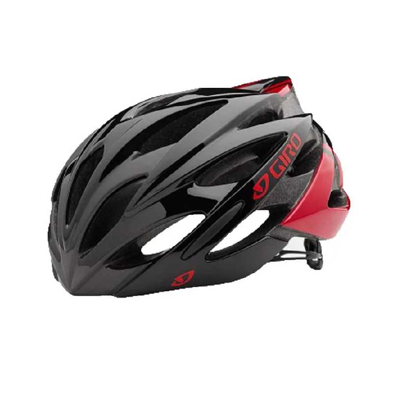 mountain bike tires for rocky paths-Giro Savant Road Helmet - Black-Bright Red