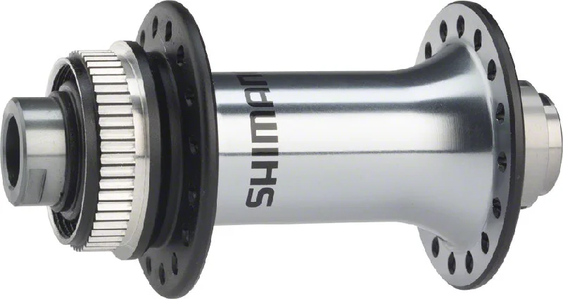 bike storage systems for home use-Shimano HB-RS770 Front Hub - 12 x 100mm Center-Lock Black/Silver 32h