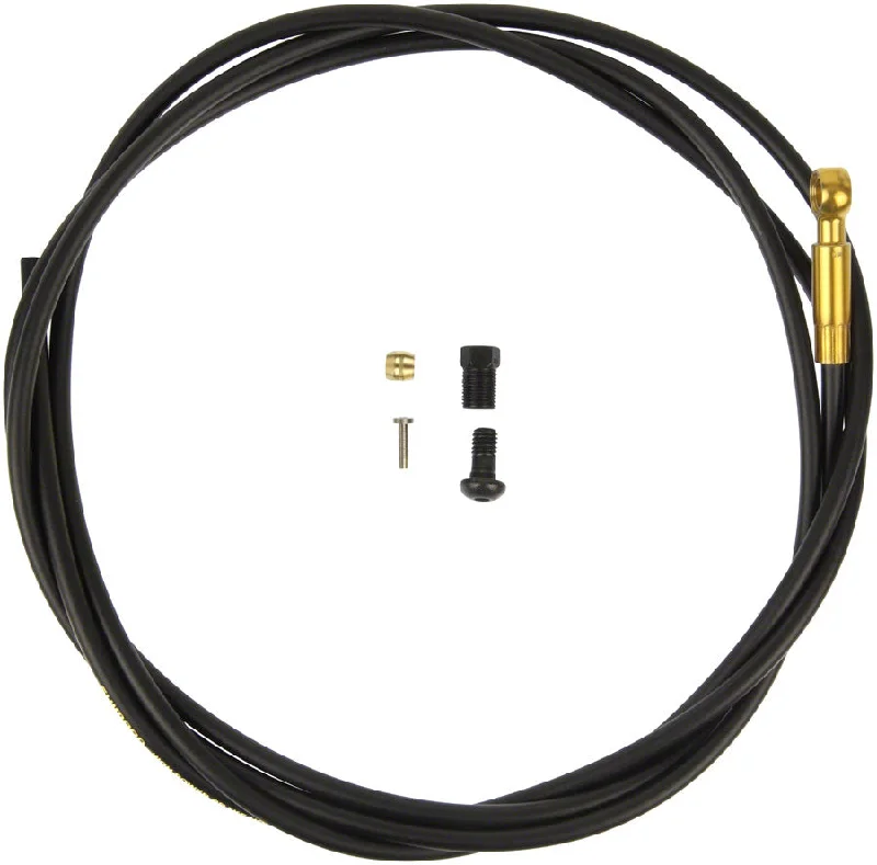 bike repair kits for professional use-Shimano SM-BH90-SBLS High Pressure Disc Brake Hose Kit - Long Gold Banjo Caliper Connector 2000mm BLK