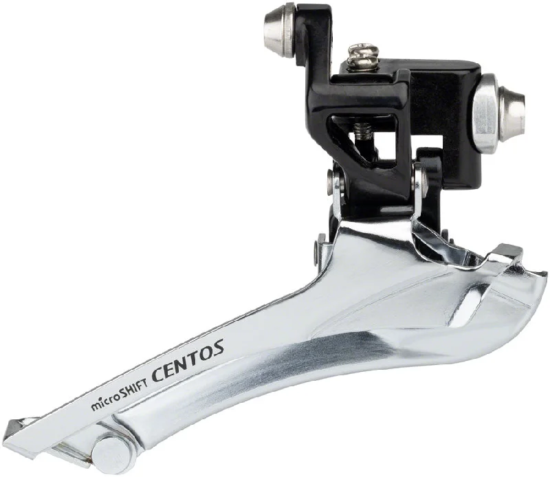 bike cleaning supplies for maintenance-microSHIFT Centos Front Derailleur - 10-Speed Double Braze-On 56t Max Shimano 4700 Compatible