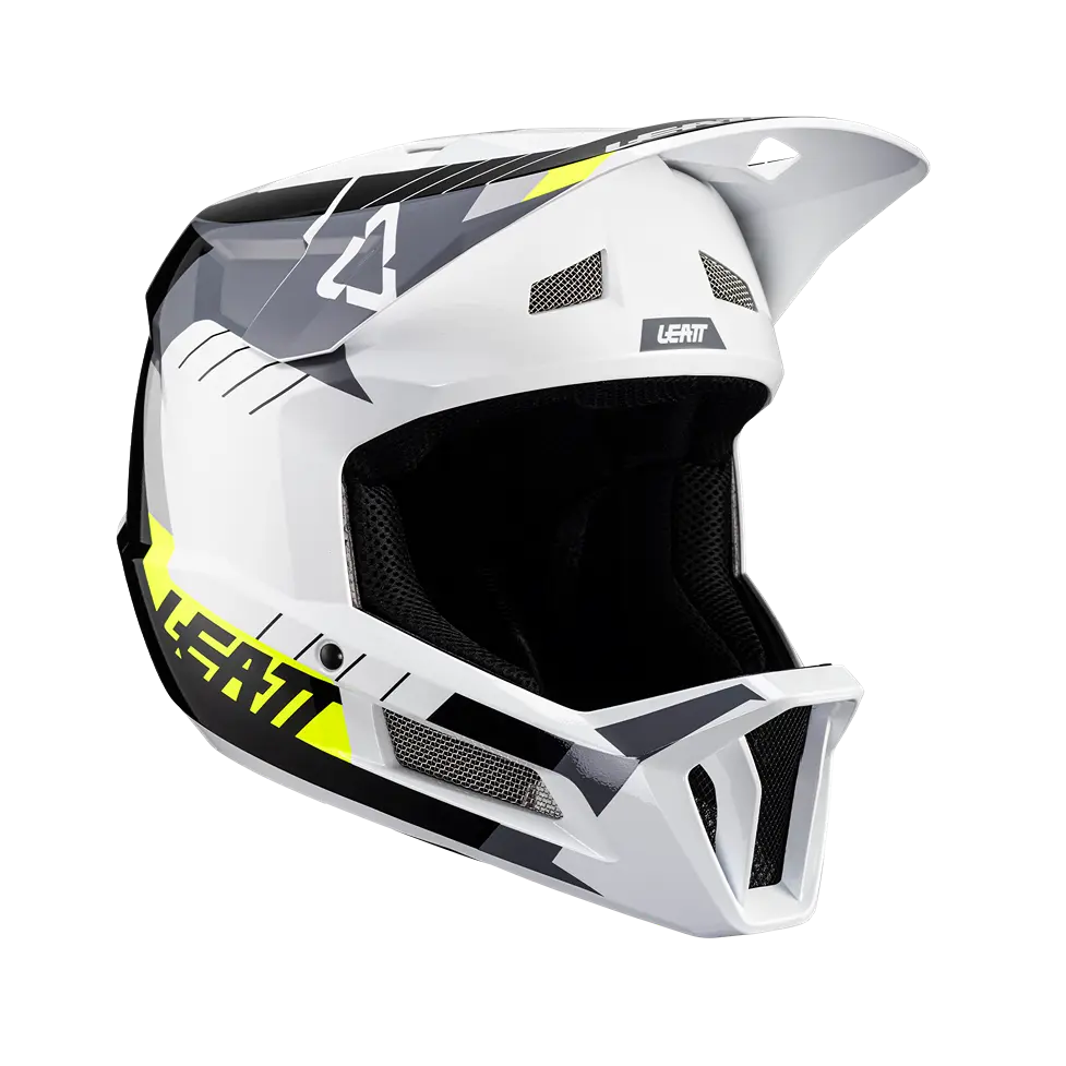 road bike gloves for extra padding-Leatt MTB Gravity 2.0 Full Face Helmet - White-Black - 2024