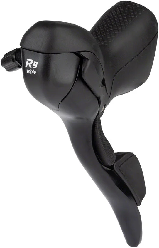 best bike helmets for safety-microSHIFT R9 Left Drop Bar Shift Lever - Triple Shimano Compatible Black