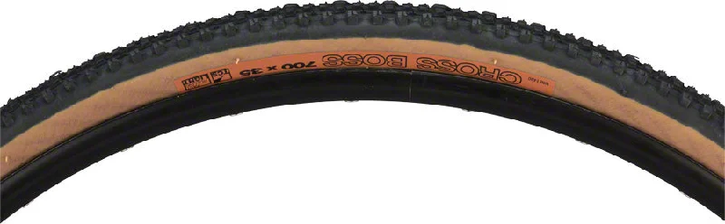 mountain bike water carriers for hydration-WTB Cross Boss Tire - 700 x 35 TCS Tubeless Folding BLK/Tan Light Fast Rolling