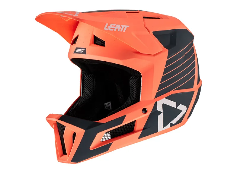 road bike helmets for aerodynamics-Leatt MTB 1.0 DH Full Face Helmet - Coral - 2022