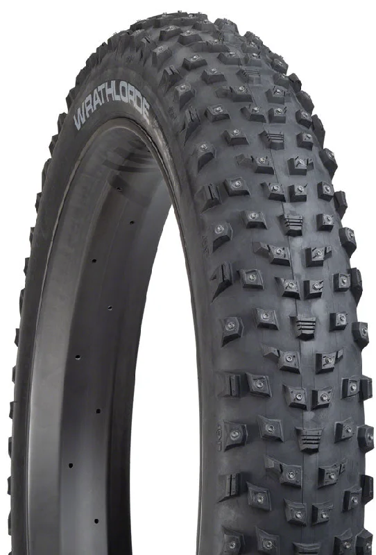 bike clothing for hot weather-45NRTH Wrathlorde Tire - 26 x 4.2 Tubeless Folding BLK 120 TPI 300 XL Concave Carbide Aluminum Studs